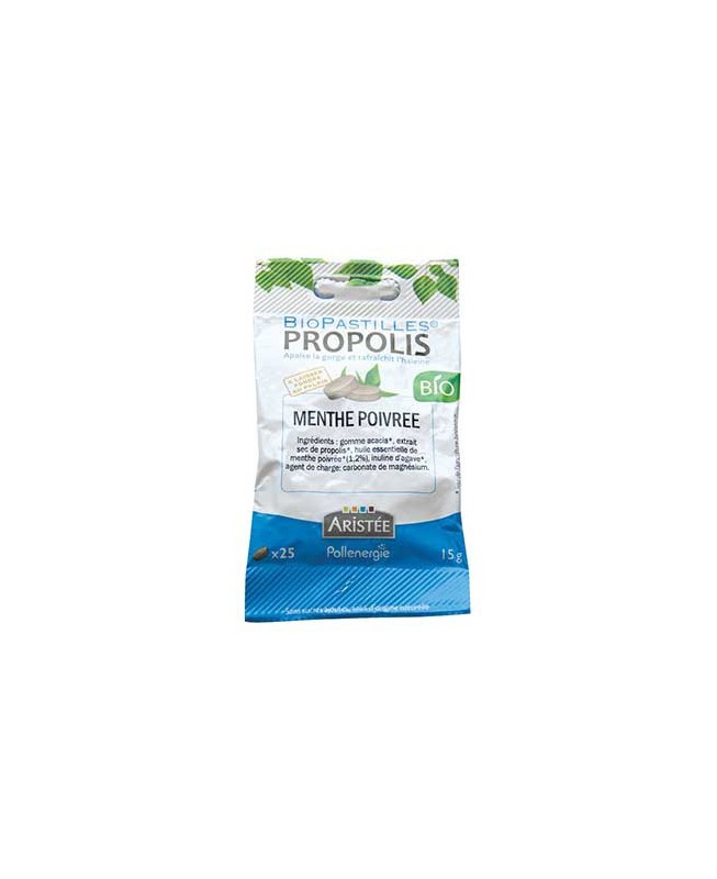 Biopastilles de propolis Menthe poivrée - BIO