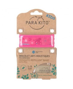 Para'kito Kids - Bracelet anti-moustiques rechargeable Rose mer