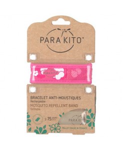 Parakito - Bracelet anti-moustiques rechargeable Rose fleuri