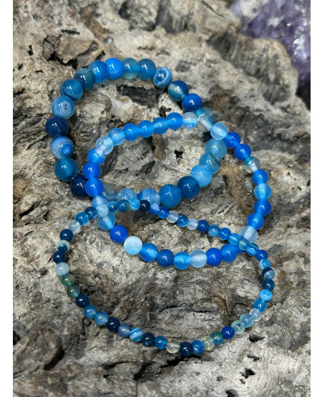 BRACELET AGATE BLEUE