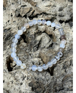 BRACELET AGATE DENDRITIQUE MERLINITE