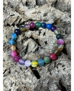 BRACELET AGATE MULTICOLORE