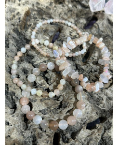 BRACELET PIERRE DE LUNE MULTICOLRE